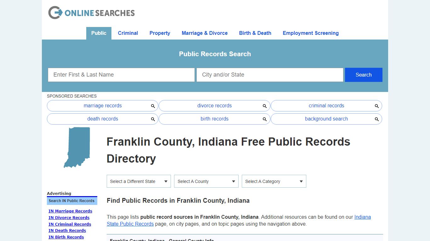 Franklin County, Indiana Public Records Directory